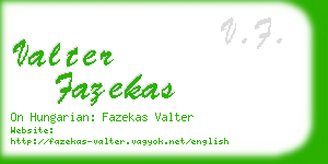 valter fazekas business card